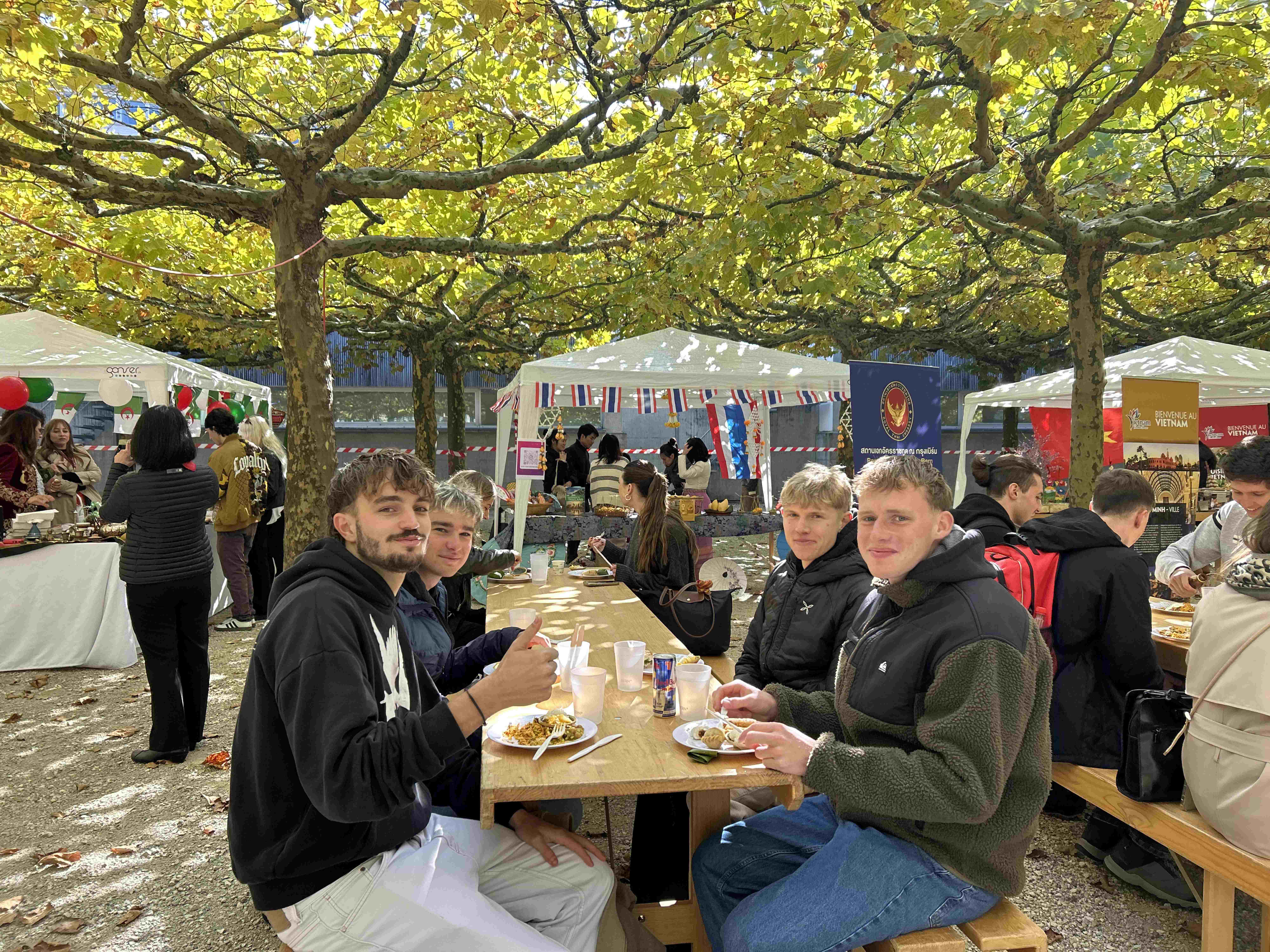 Festive Global Village crowd enjoying food and culture